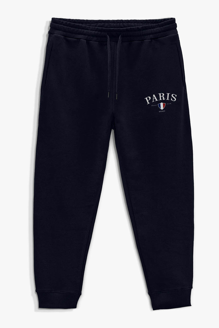 Levně Tepláky Jogger , Barva Modrá, s Potiskem Paris XXXIII
