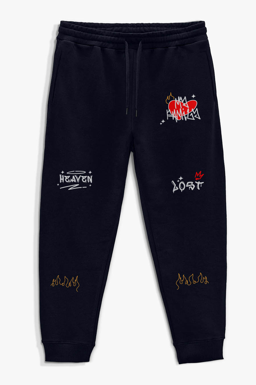 Levně Tepláky Jogger , Barva Modrá, s Potiskem No Love Lost