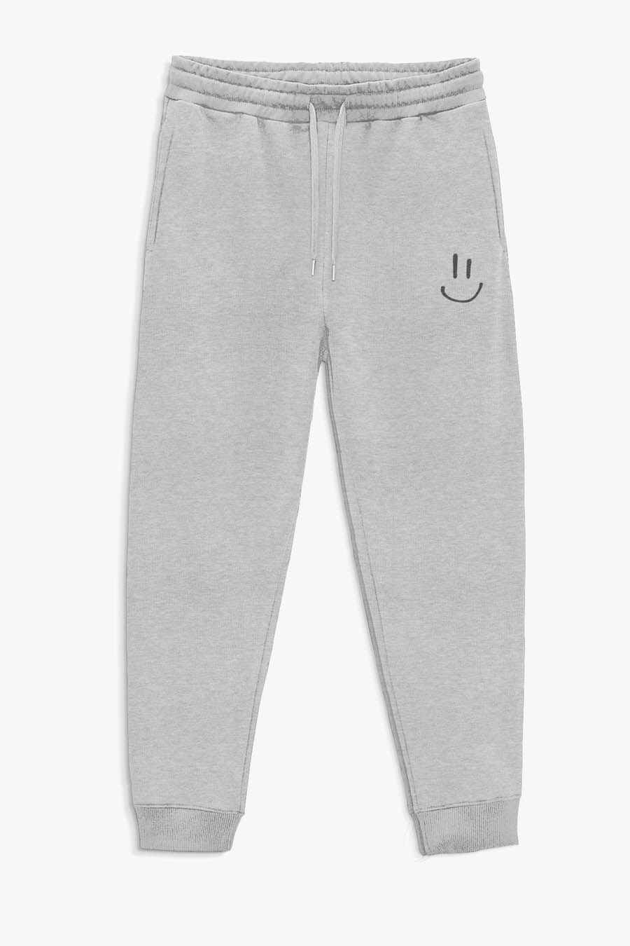 Levně Tepláky Jogger , Barva Šedá, s Potiskem Smiley Face