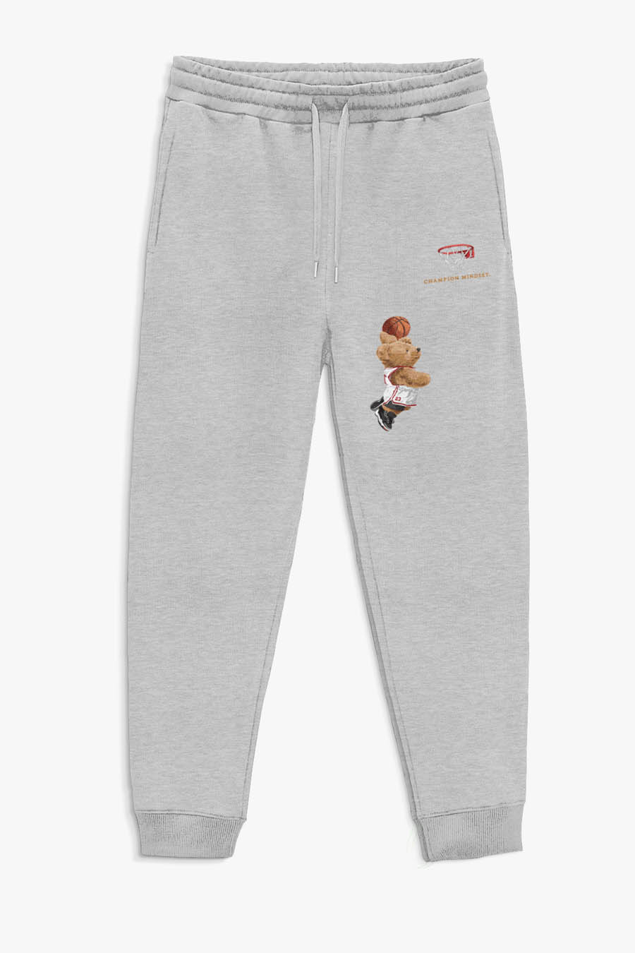 Levně Tepláky Jogger , Barva Šedá, s Potiskem Champion Mindset Teddy