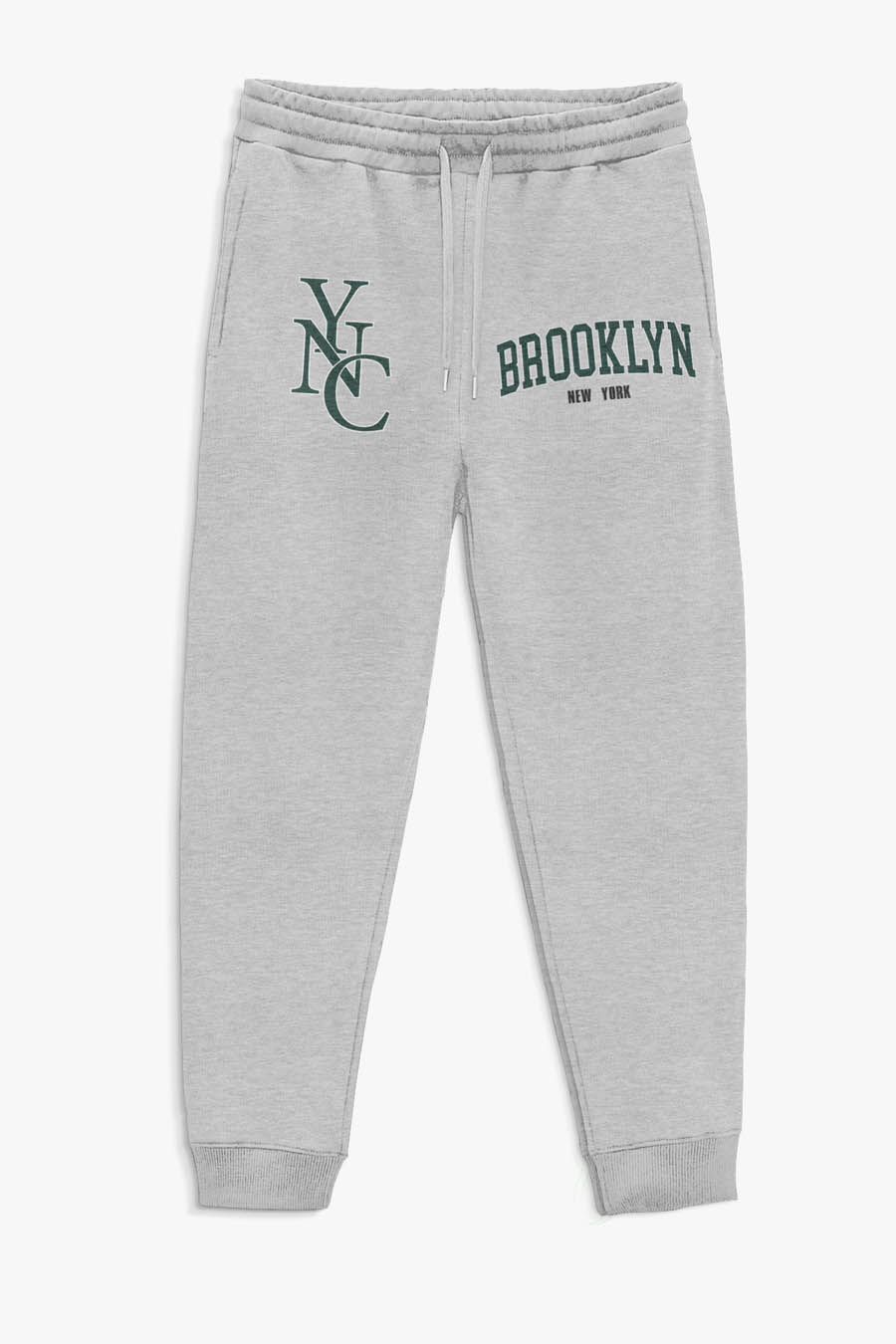 Levně Tepláky Jogger , Barva Šedá, s Potiskem Brooklyn NYC