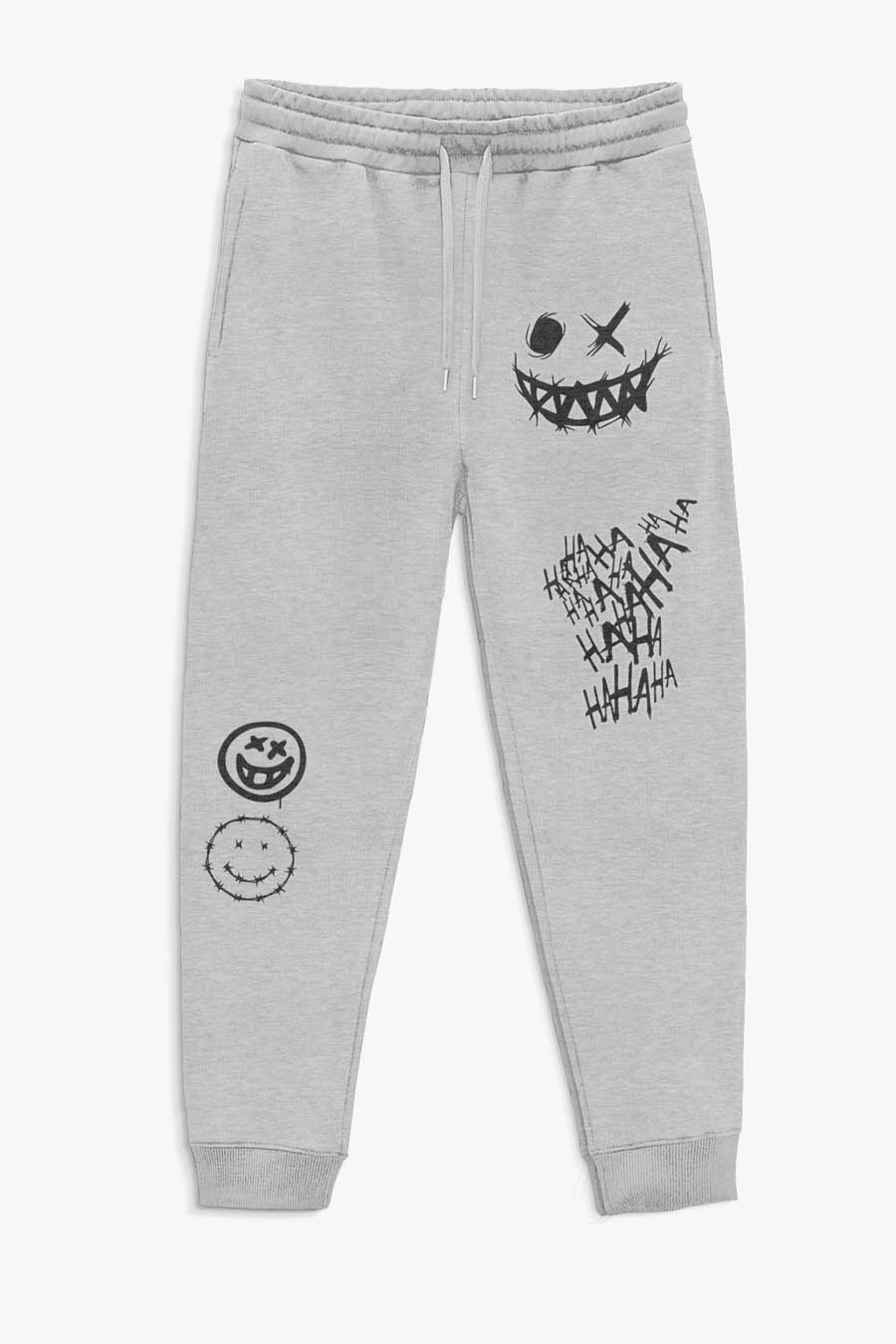 Levně Tepláky Jogger , Barva Šedá, s Potiskem Why So Serious