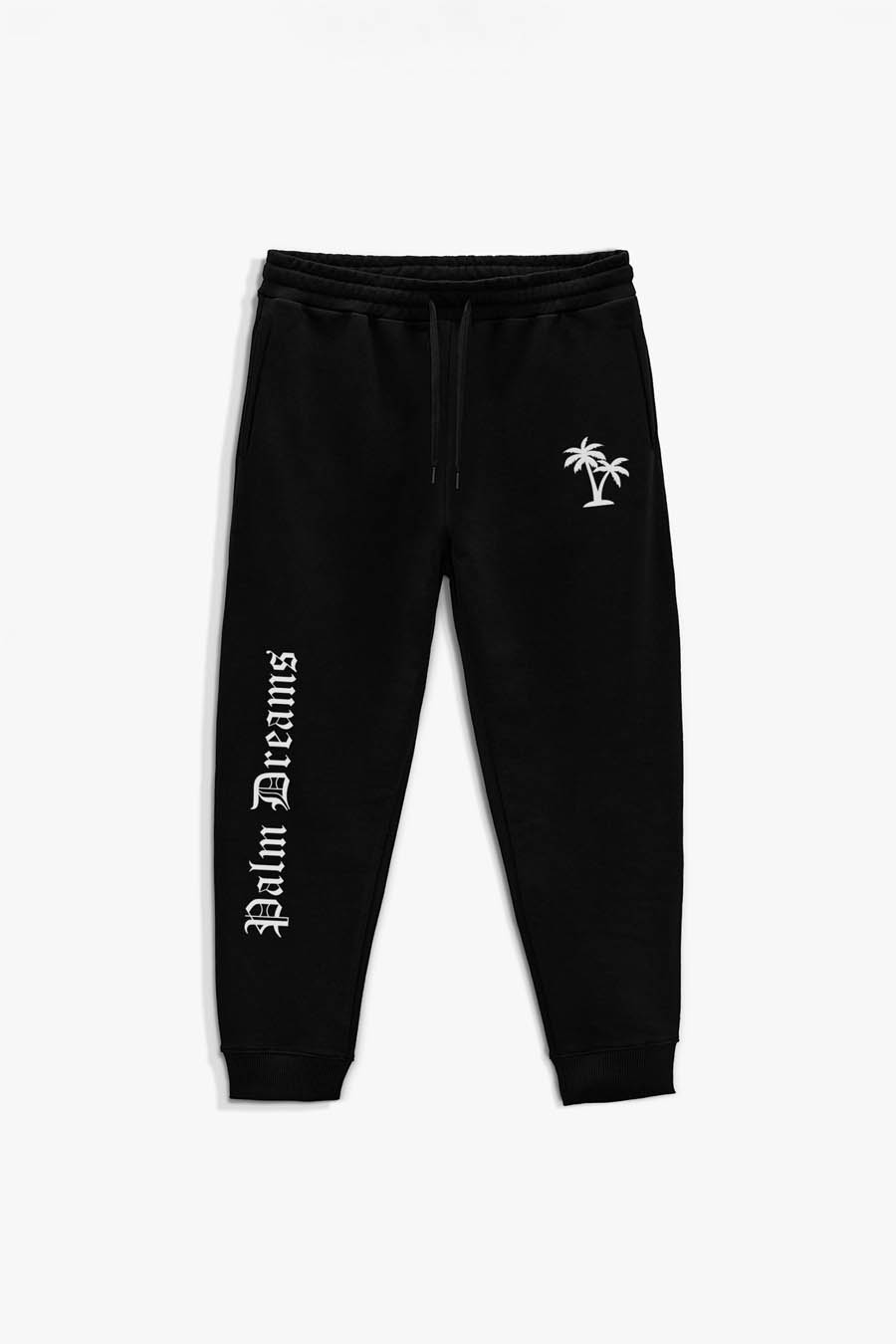 Levně Tepláky Jogger , Barva Černá, s Potiskem Palm Dreams