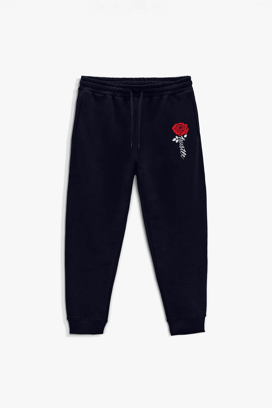 Levně Tepláky Jogger , Barva Modrá, s Potiskem Hustle Rose