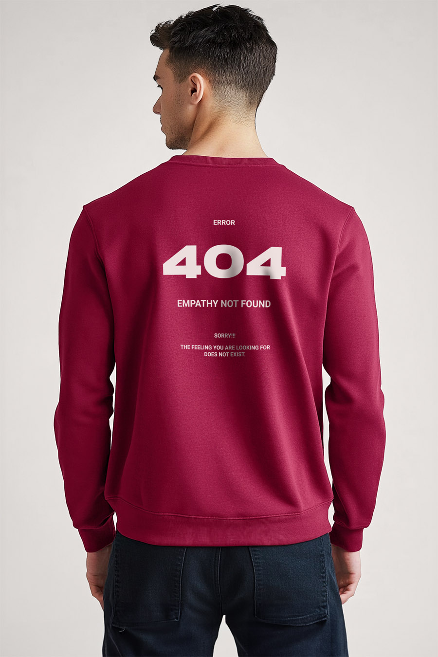 Levně Mikina, Barva Bordó, s Potiskem Empathy Not Found
