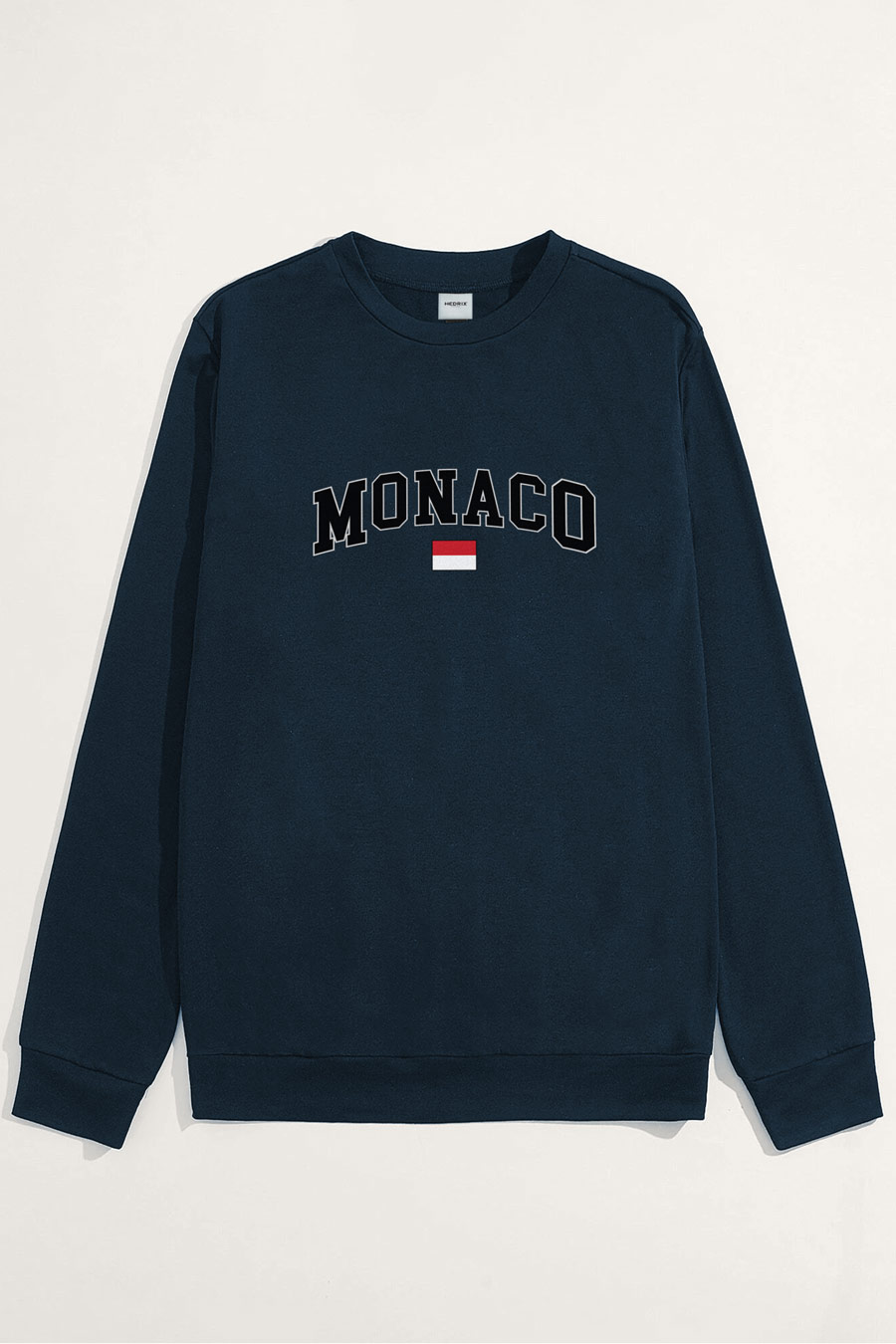 Levně Mikina, Barva Modrá, s Potiskem Monaco Flag