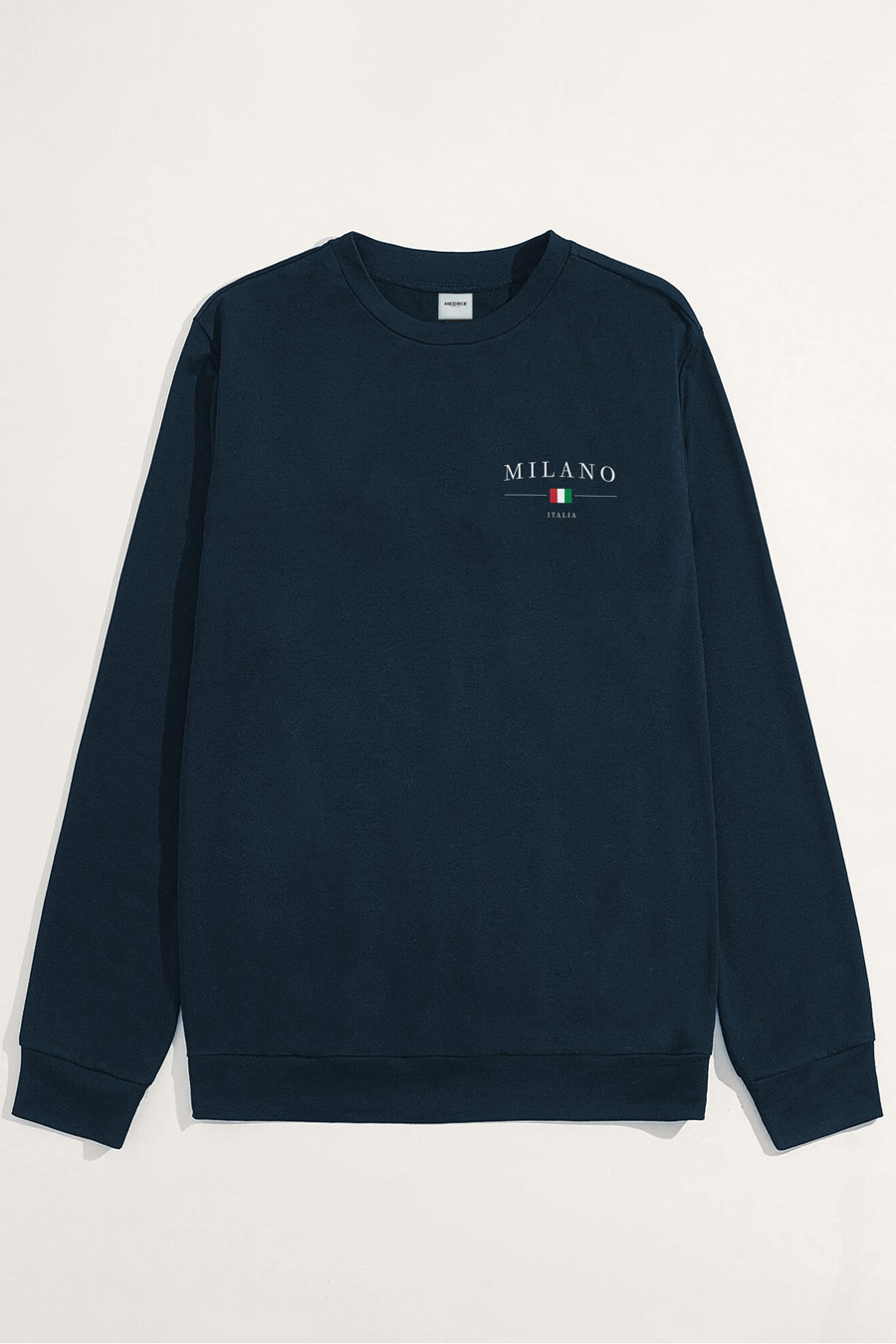 Levně Mikina, Barva Modrá, s Potiskem Milano Italia Minimal