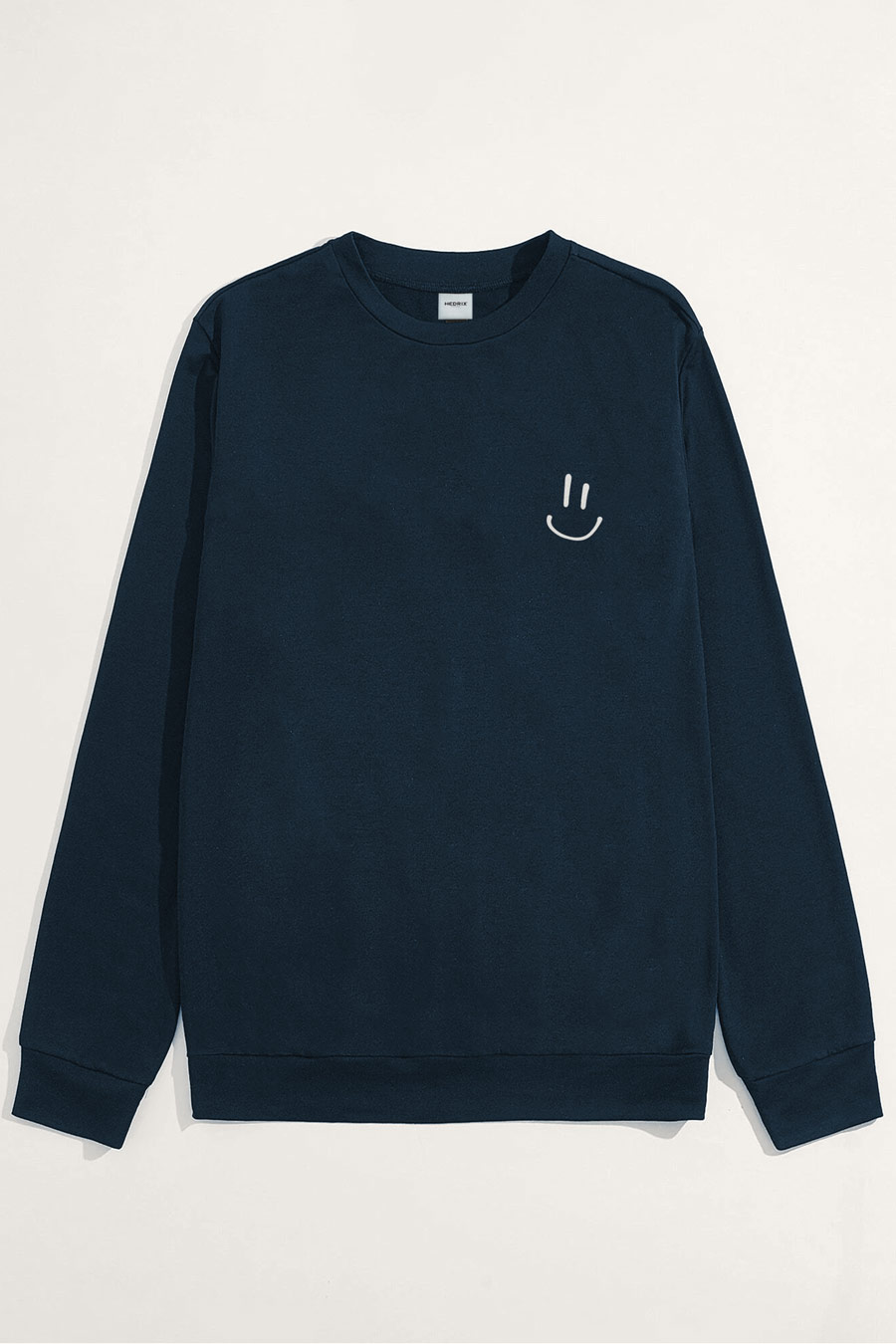 Levně Mikina, Barva Modrá, s Potiskem Smiley Face