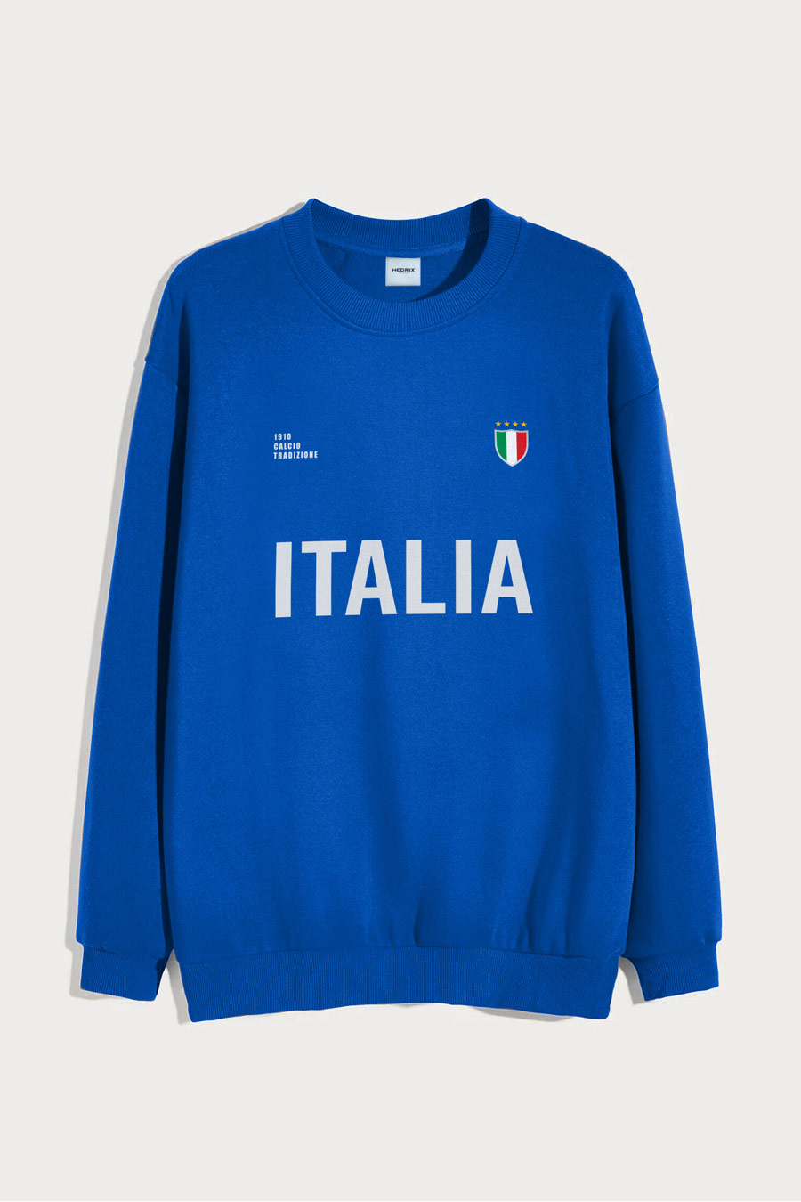 Levně Mikina, Barva Modrá Elektrická, s Potiskem Italia Bold