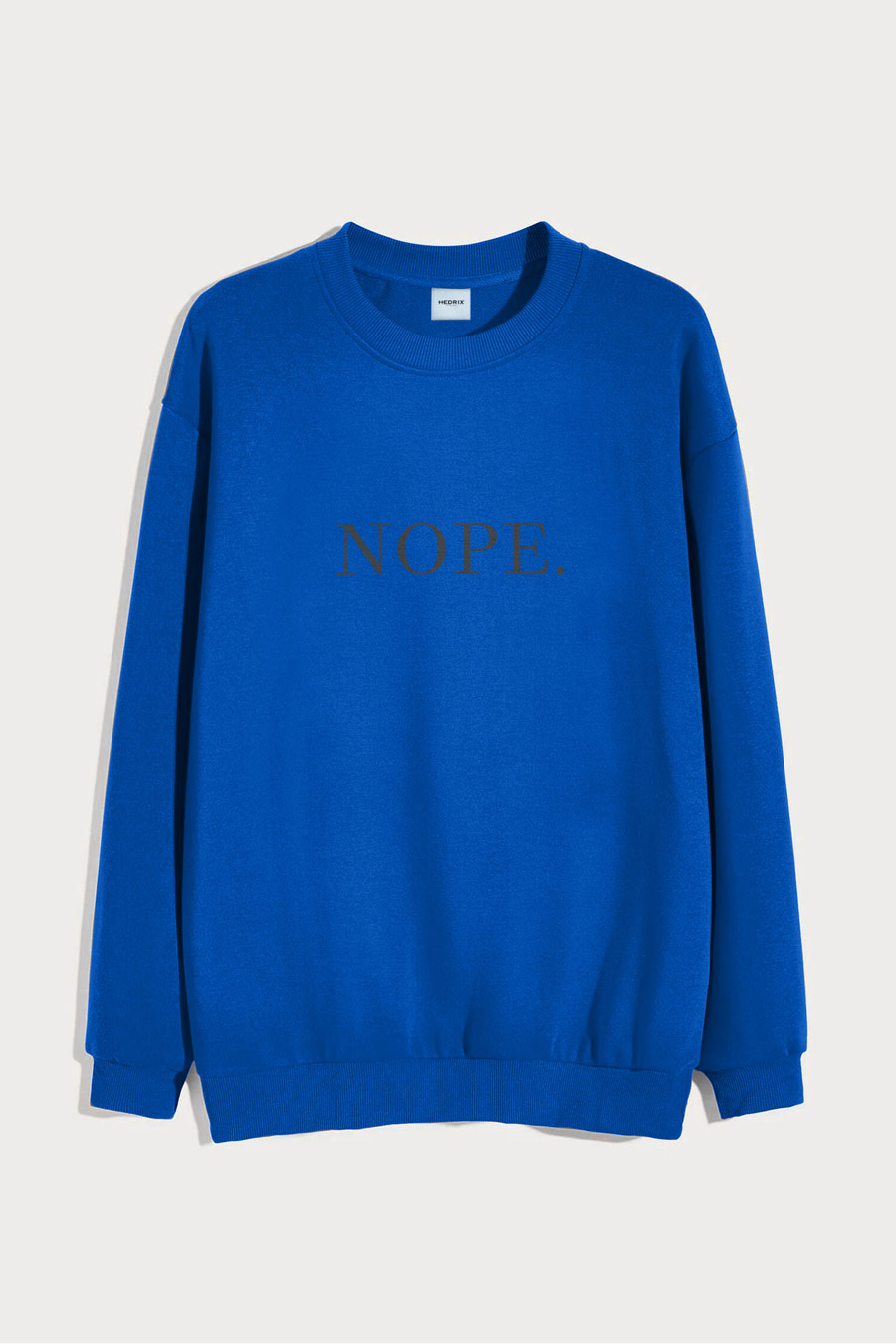 Levně Mikina, Barva Modrá Elektrická, s Potiskem Nope