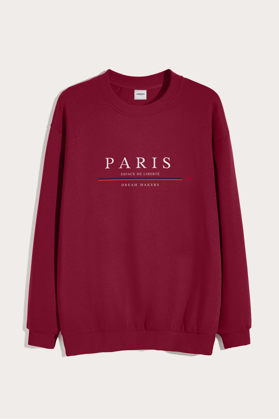 Levně Mikina, Barva Bordó, s Potiskem Paris Dream Makers