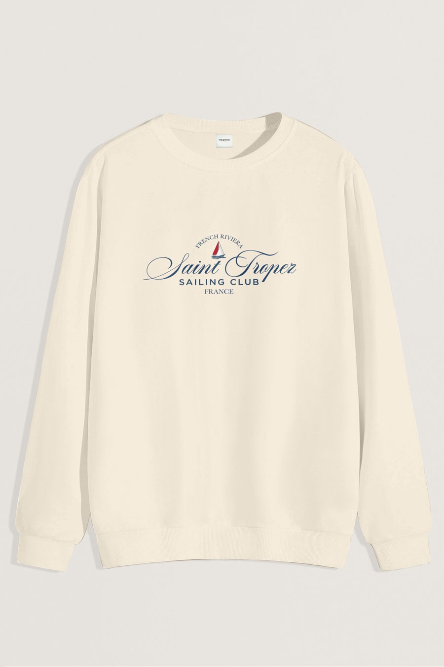 Levně Mikina, Barva Ekru, s Potiskem Saint Tropez Sailing Club