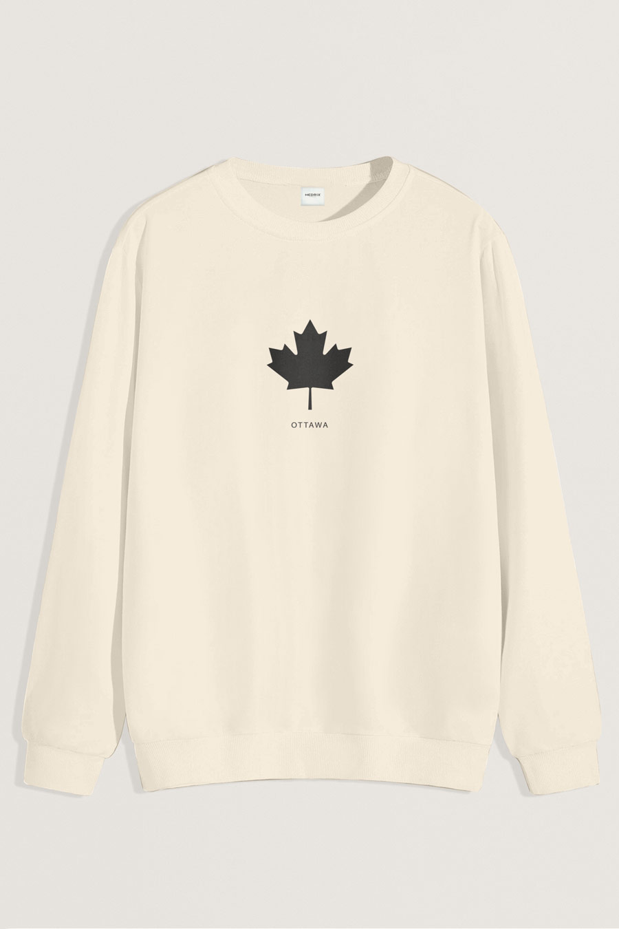 Levně Mikina, Barva Ekru, s Potiskem Ottawa Canada
