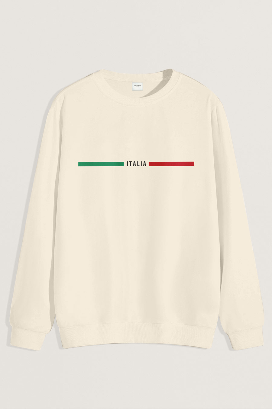 Levně Mikina, Barva Ekru, s Potiskem Italia Red Green
