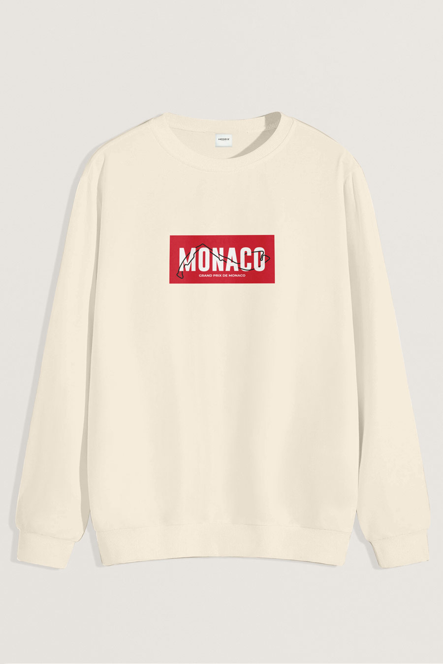Levně Mikina, Barva Ekru, s Potiskem Monaco Circuit