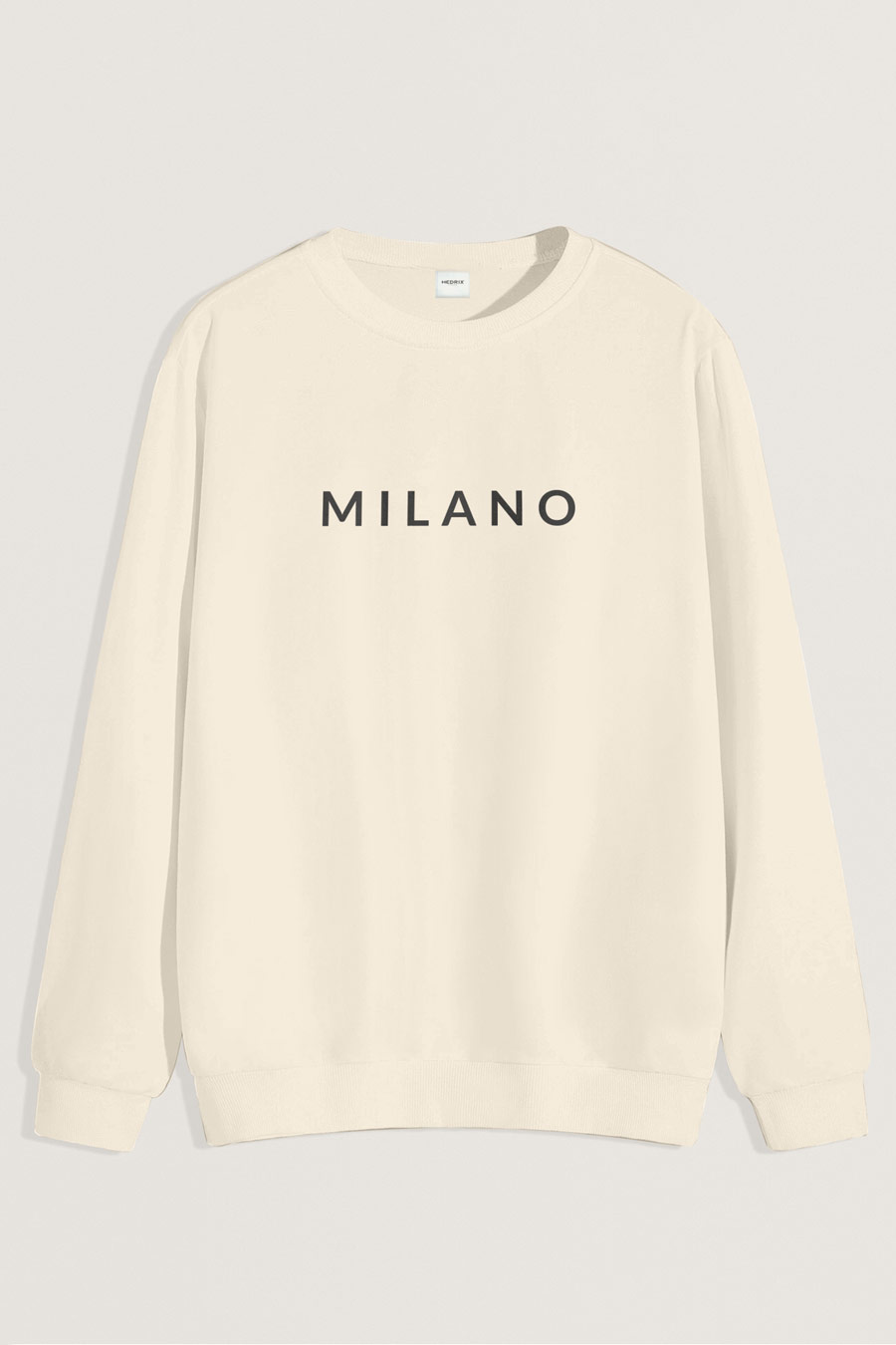 Levně Mikina, Barva Ekru, s Potiskem Milano Grey