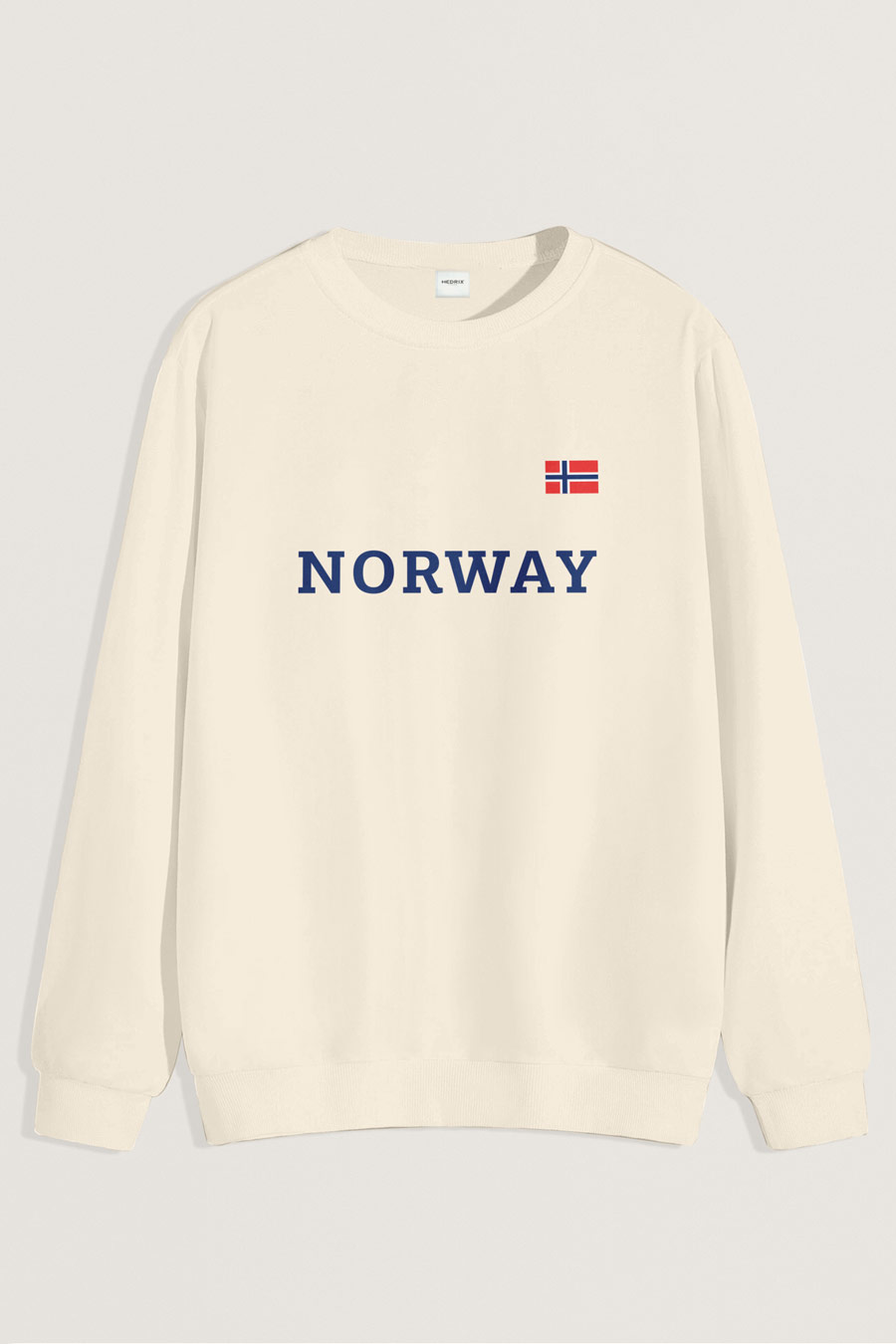 Levně Mikina, Barva Ekru, s Potiskem Norway