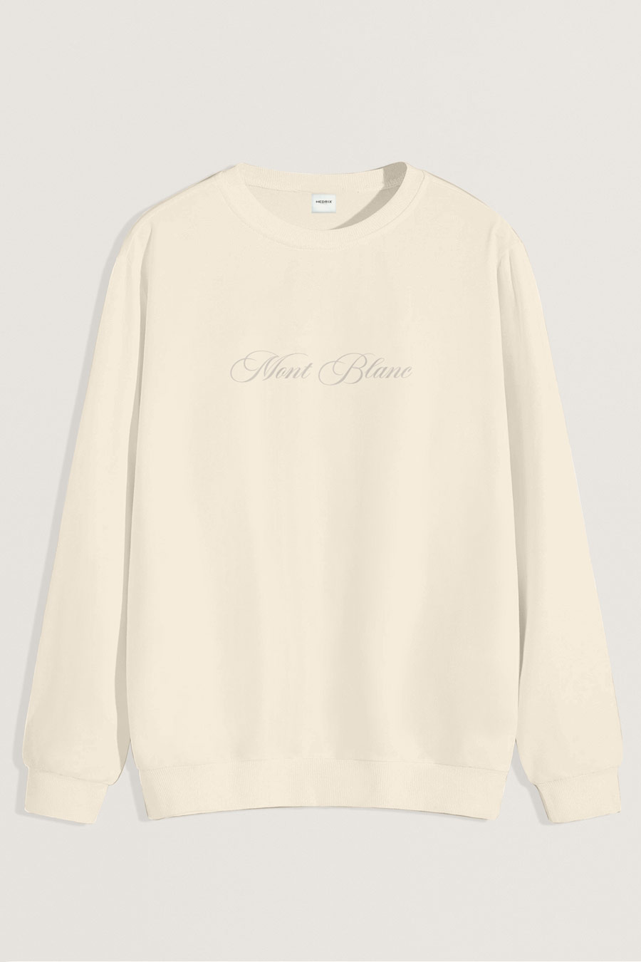 Levně Mikina, Barva Ekru, s Potiskem Mont Blanc Grey Calligraphy