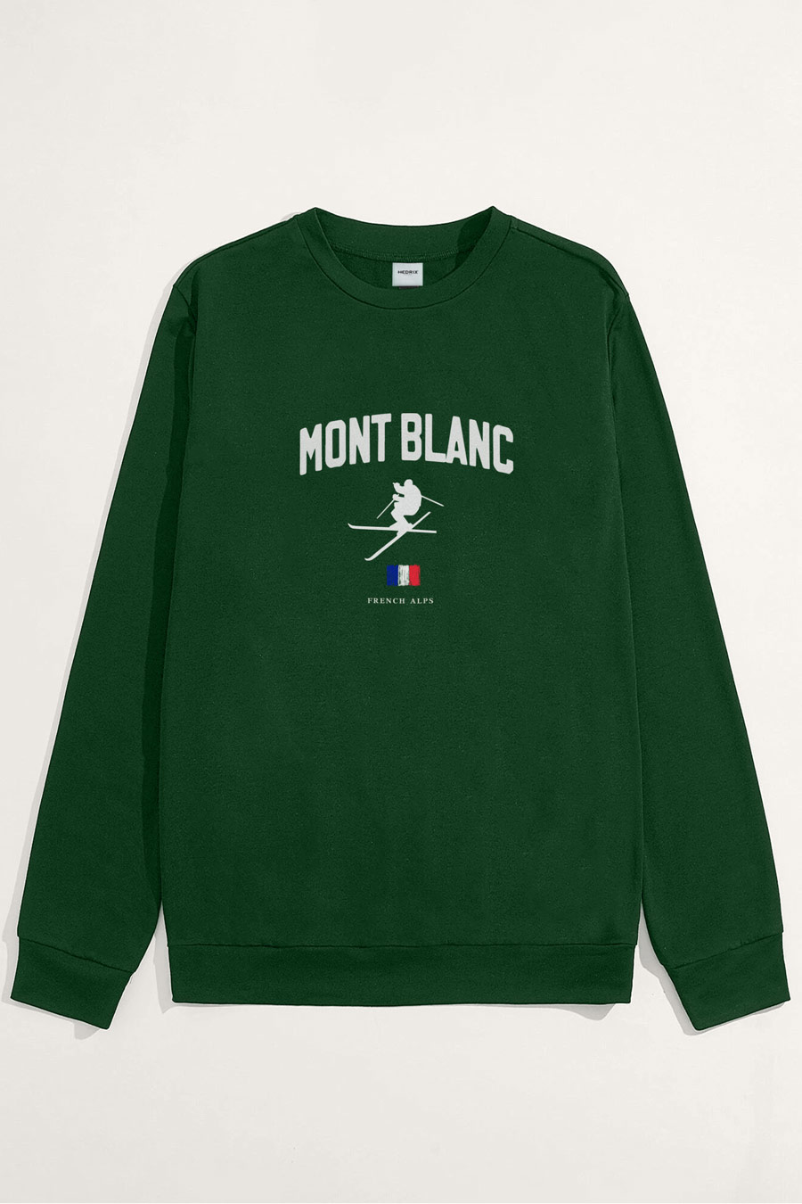 Levně Mikina, Barva Zelená, s Potiskem Mont Blanc Alps