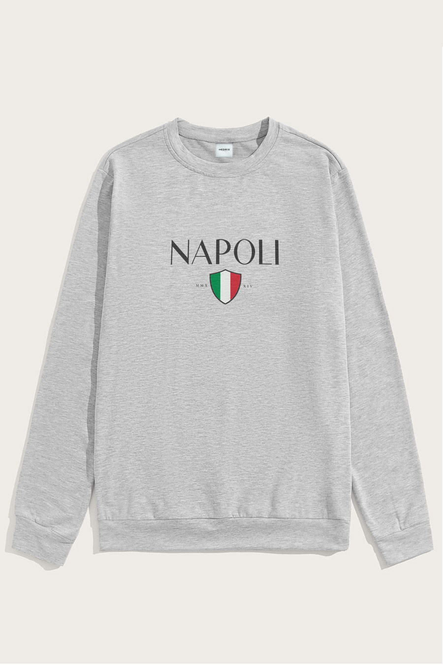 Levně Mikina, Barva Šedá, s Potiskem Napoli