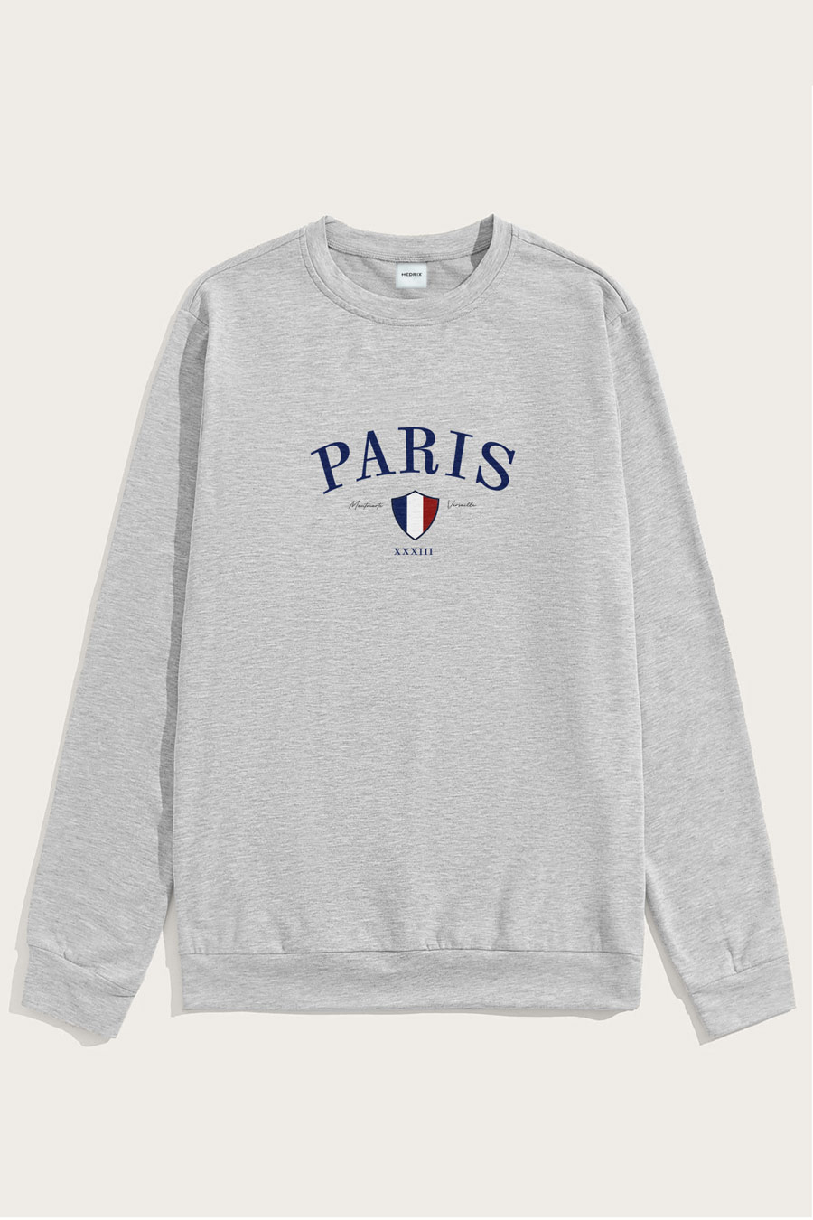 Levně Mikina, Barva Šedá, s Potiskem Paris XXXIII