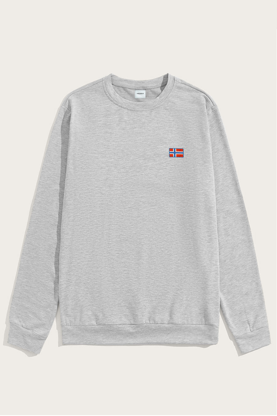 Levně Mikina, Barva Šedá, s Potiskem Norwegian Flag Minimal