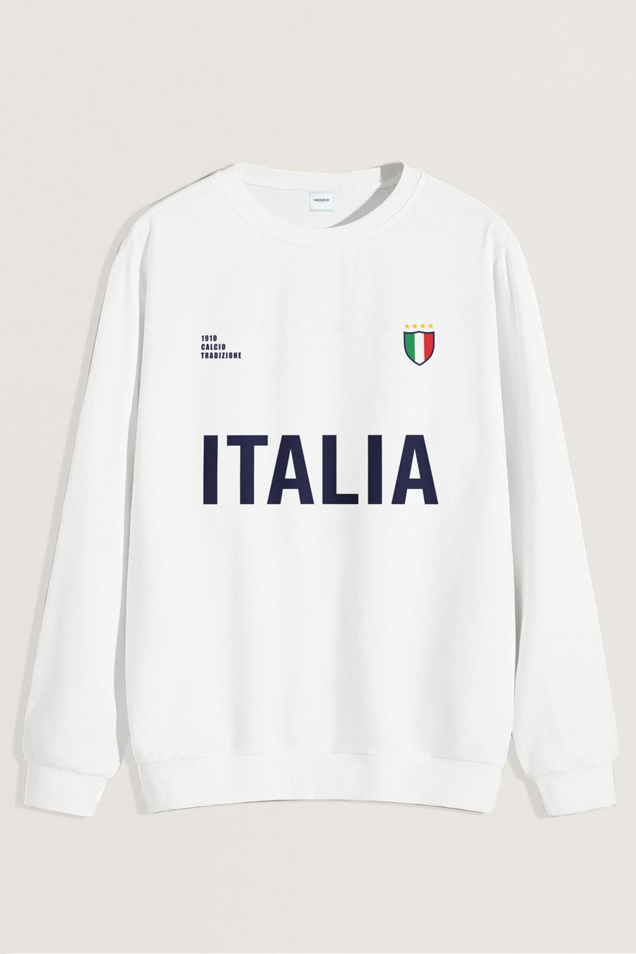 Levně Mikina, Barva Bílá, s Potiskem Italia Bold
