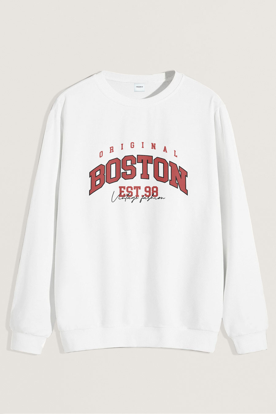 Levně Mikina, Barva Bílá, s Potiskem Boston Original