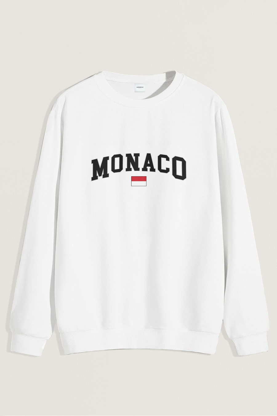 Levně Mikina, Barva Bílá, s Potiskem Monaco Flag