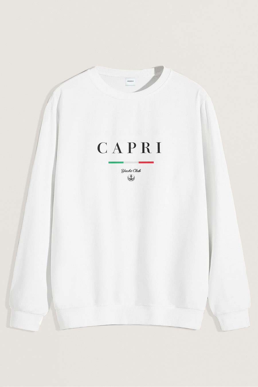 Levně Mikina, Barva Bílá, s Potiskem Capri Yacht Club