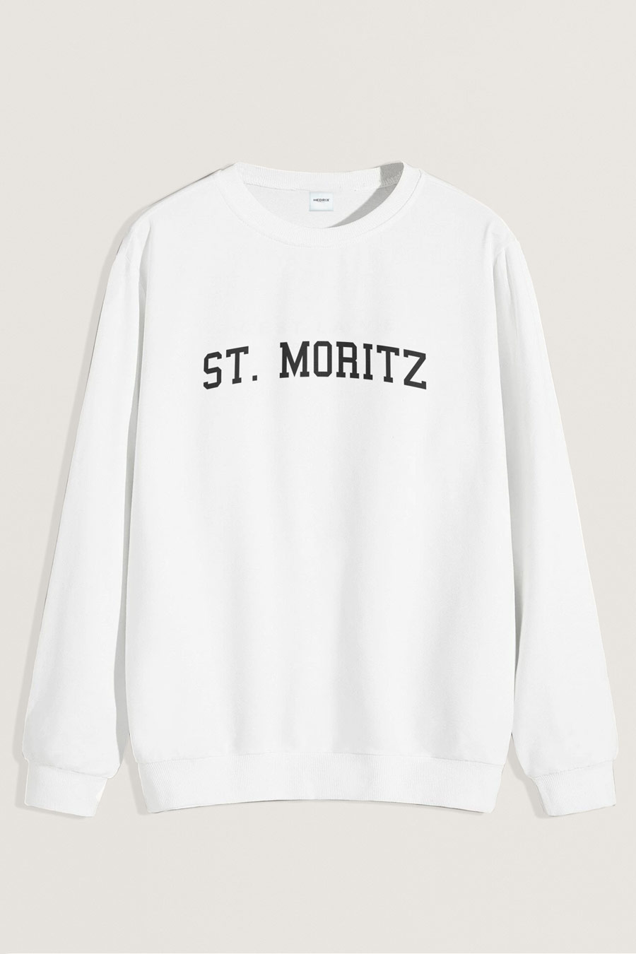 Levně Mikina, Barva Bílá, s Potiskem St. Moritz