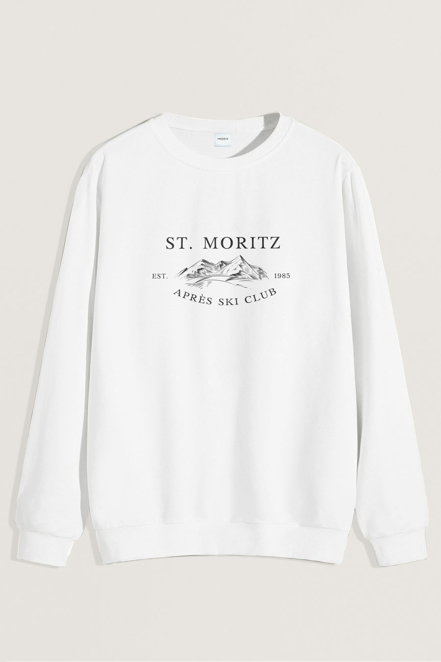 Levně Mikina, Barva Bílá, s Potiskem St. Moritz Est. 1985