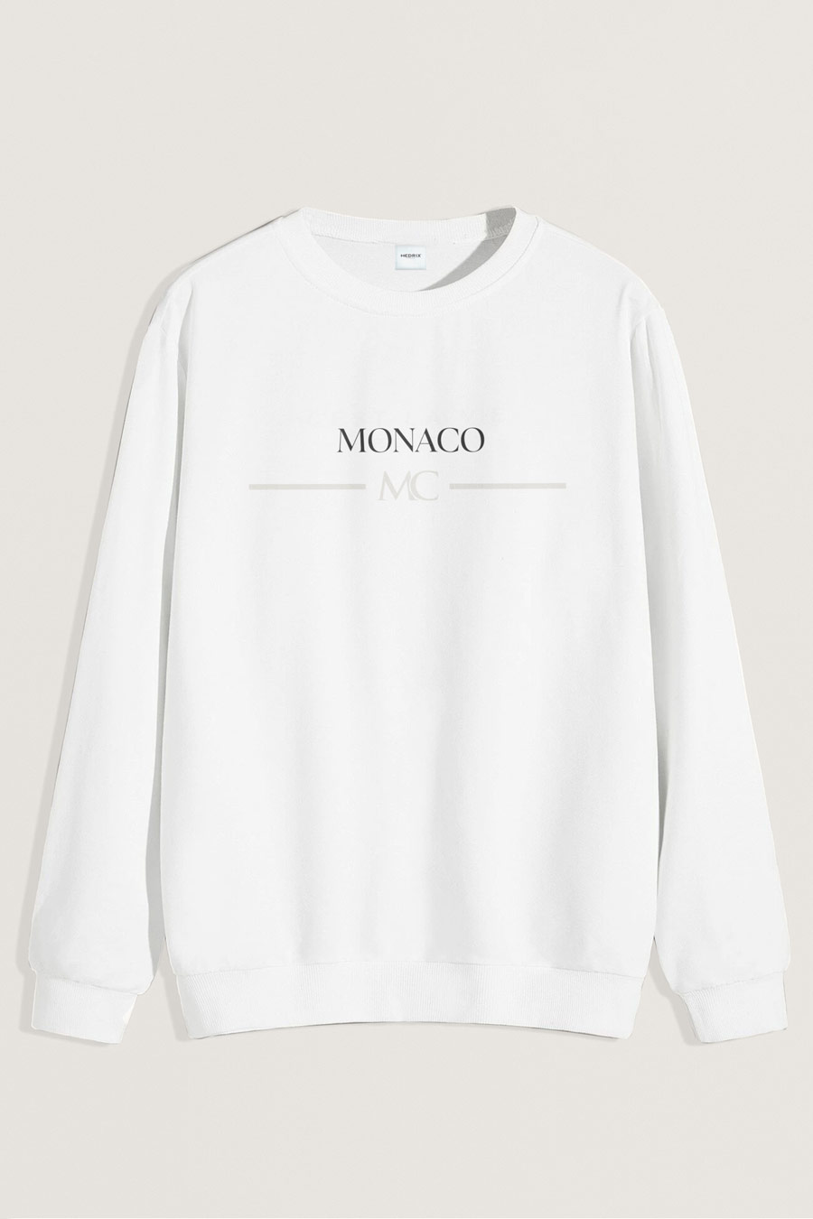 Levně Mikina, Barva Bílá, s Potiskem Monaco MC