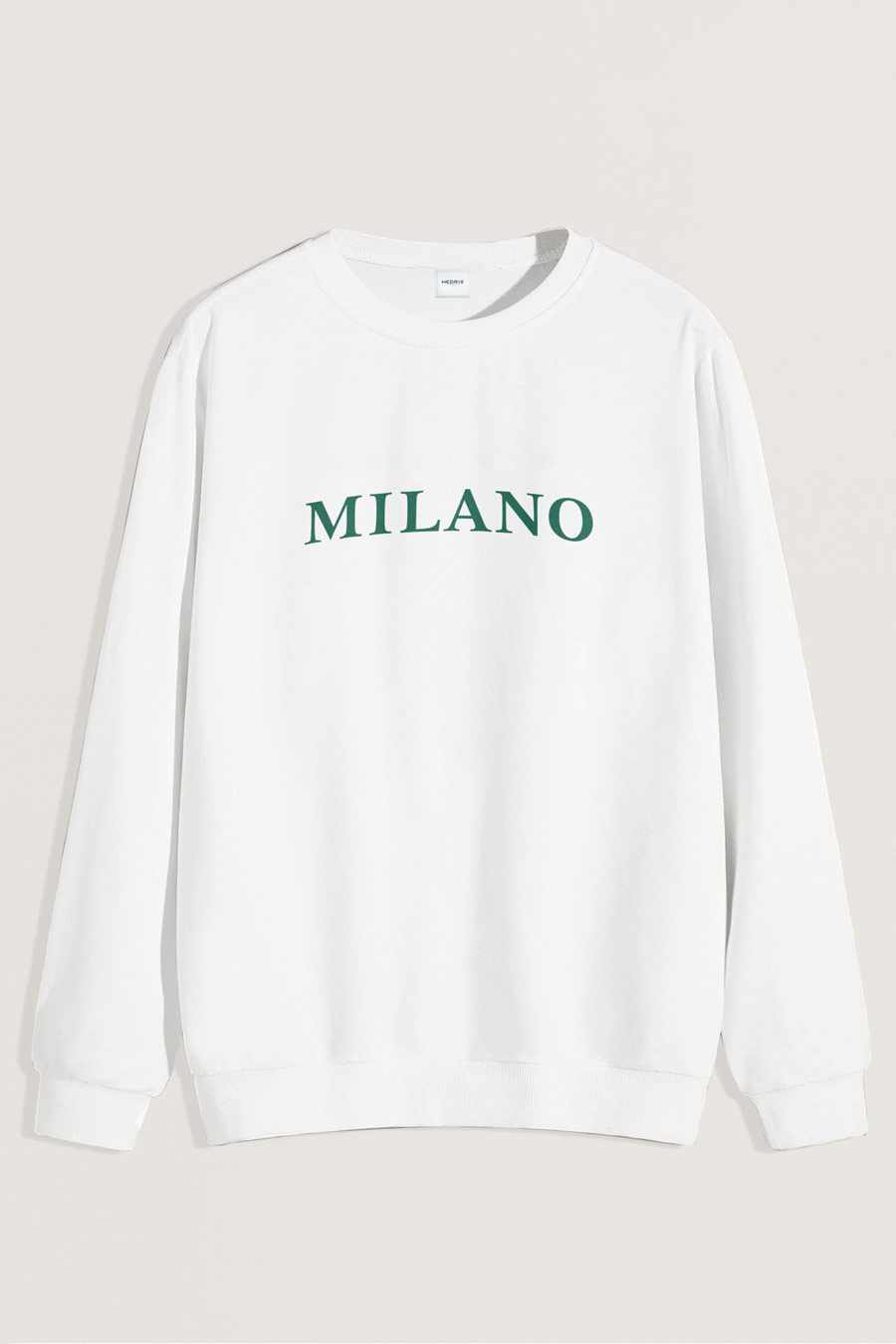 Levně Mikina, Barva Bílá, s Potiskem Milano Green
