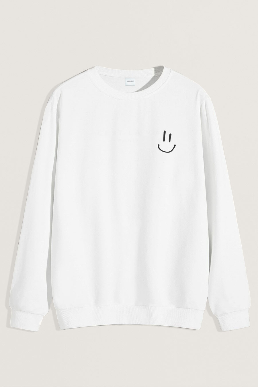 Levně Mikina, Barva Bílá, s Potiskem Smiley Face