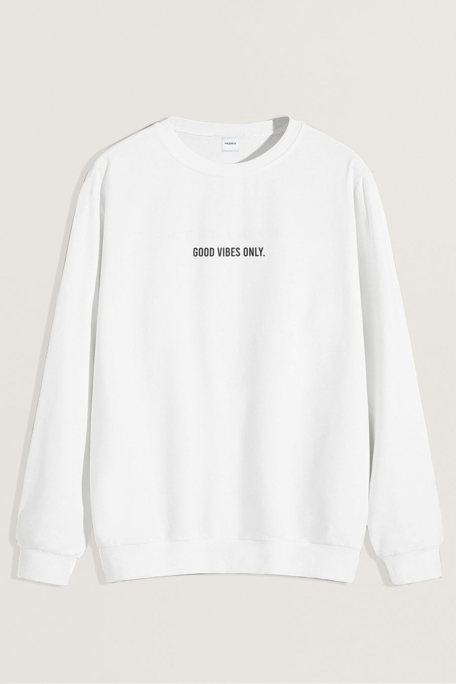 Levně Mikina, Barva Bílá, s Potiskem Good Vibes Only