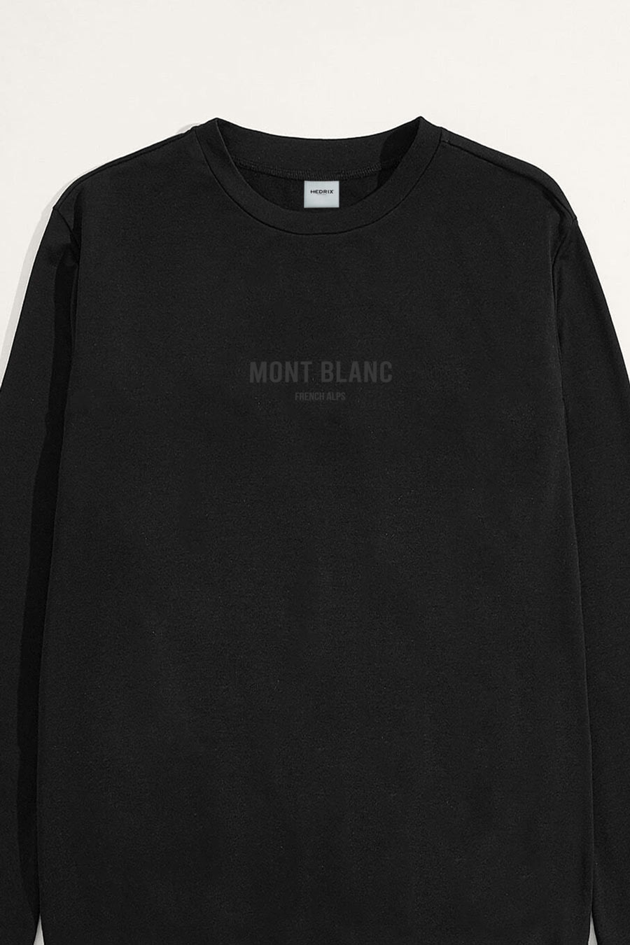 Levně Mikina, Barva Černá, s Potiskem Mont Blanc Minimal