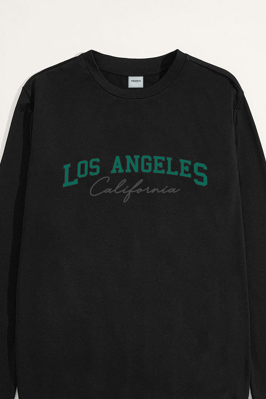 Levně Mikina, Barva Černá, s Potiskem Los Angeles California