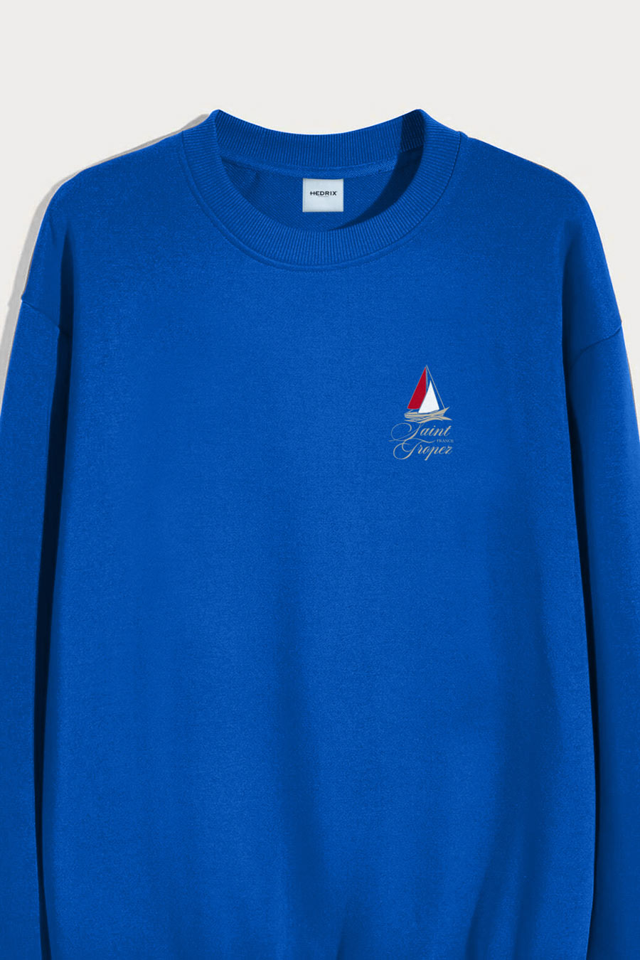 Levně Mikina, Barva Modrá Elektrická, s Potiskem Minimal Saint Tropez Sailing