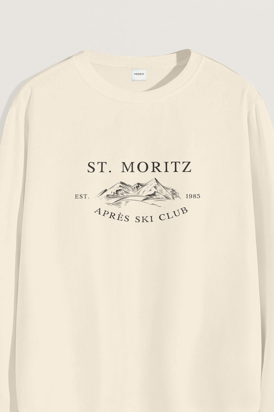 Levně Mikina, Barva Ekru, s Potiskem St. Moritz Est. 1985