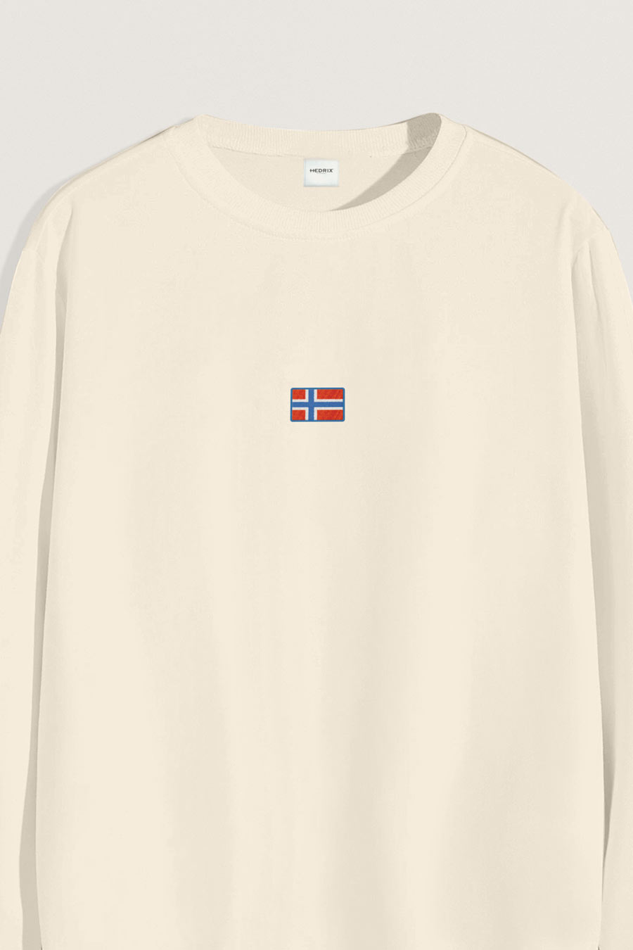 Levně Mikina, Barva Ekru, s Potiskem Norwegian Flag Centered