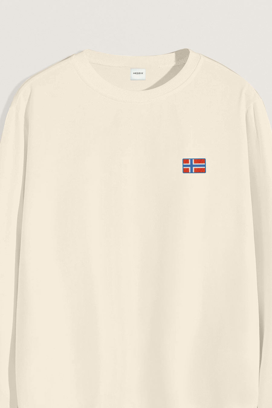 Levně Mikina, Barva Ekru, s Potiskem Norwegian Flag Minimal