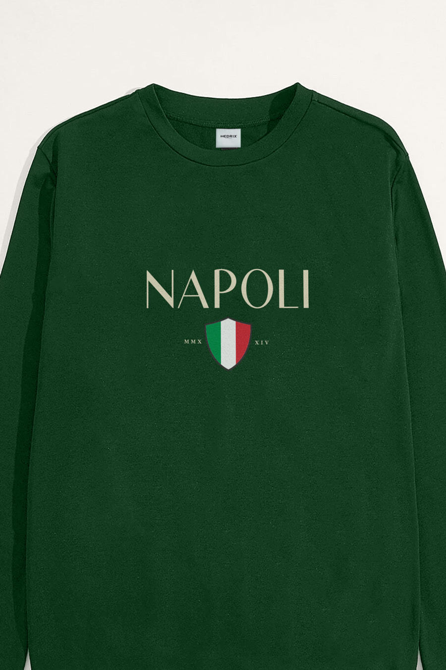 Levně Mikina, Barva Zelená, s Potiskem Napoli