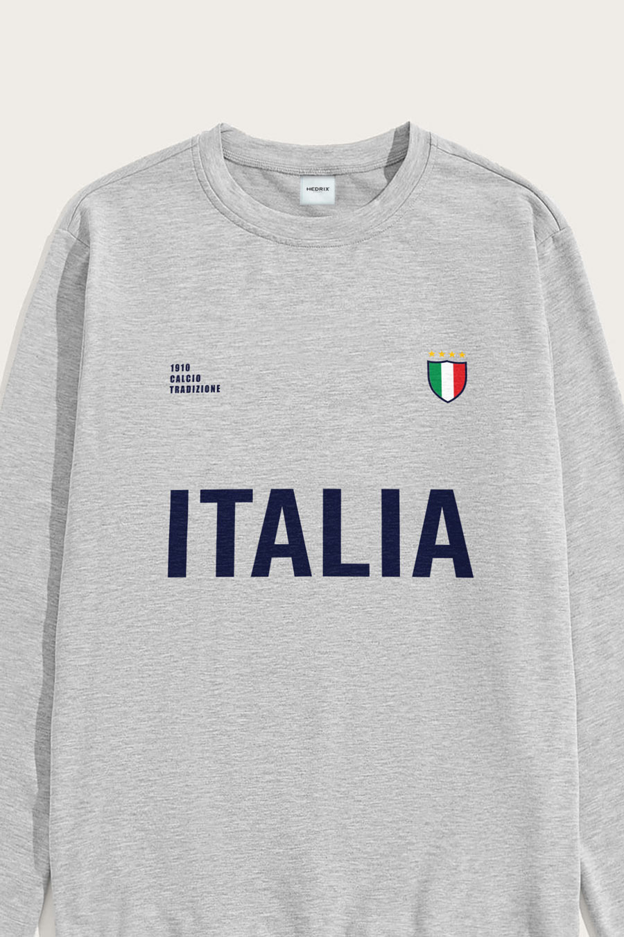 Levně Mikina, Barva Šedá, s Potiskem Italia Bold