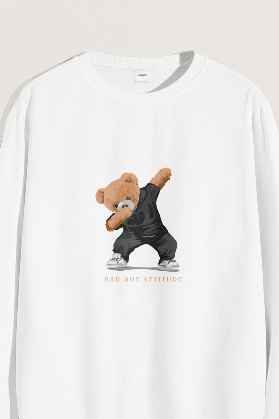 Levně Mikina, Barva Bílá, s Potiskem Bad Boy Dubbing Teddy