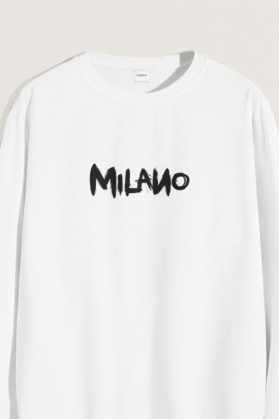 Levně Mikina, Barva Bílá, s Potiskem Milano Graffiti