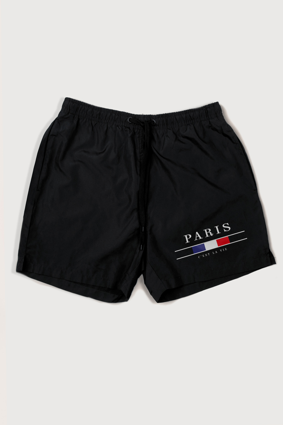 Levně Plavecké Šortky , Barva Černá, s Potiskem Paris La Vie