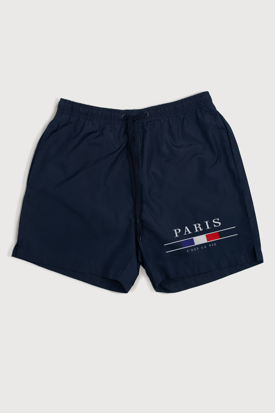 Levně Plavecké Šortky , Barva Modrá, s Potiskem Paris La Vie