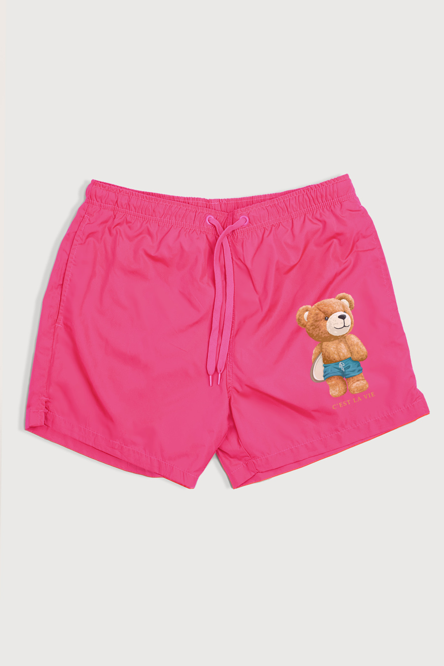 Levně Plavecké Šortky , Barva Růžová, s Potiskem Cest La Vie Teddy