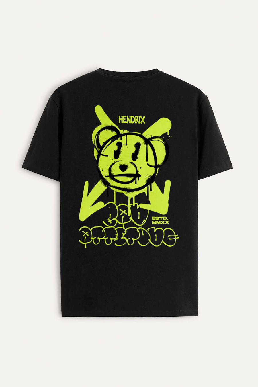 Levně Tričko, Barva Černá, s Potiskem Neon Graffiti Teddy